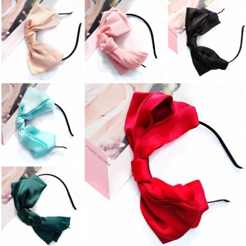 6 Pieces Wholesale Women Hairband With Rabbit Ear Headband Big Bow Hair Accessories Knot Head Band Girl Hairband Autumn Winter