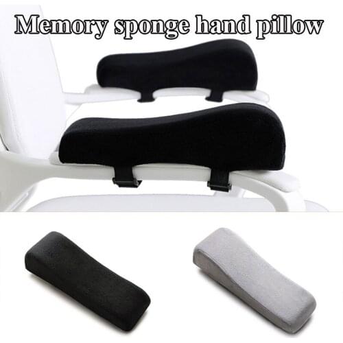 1Pc Black Grey Single Office Chair Parts Arm Pad Memory Foam Armrest Cushion Pad For Home Office Chair Comfortable Elbow Pillow