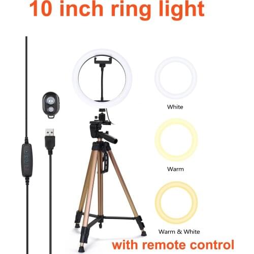 10inch Ringlight with with Stand Tripod Holder Mini Led Ring Light for Live aro de luz for Tik Tok for YouTube Video/Photography