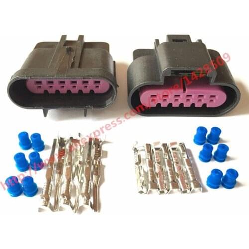 10 Sets 6 Pin Waterproof Female Male Car Connector 15326829 15397577 For LS3 LS7 CTS-V Accelerator Pedal Position Sensor Plug