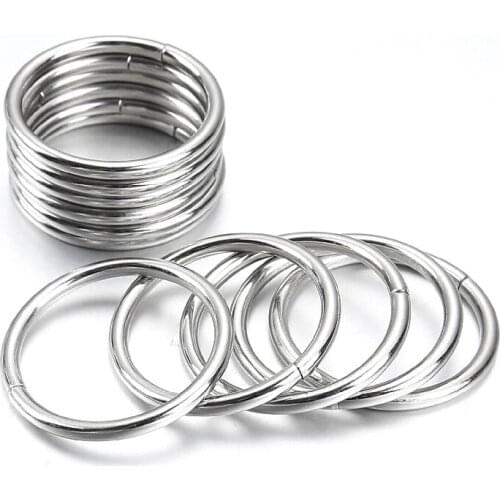 10 PCS) 10/15/20/25/30/35/40/45/50/60/70mm Silver Metal ring Adjustment buckle Round Strong Circle buttons Backpack with rings