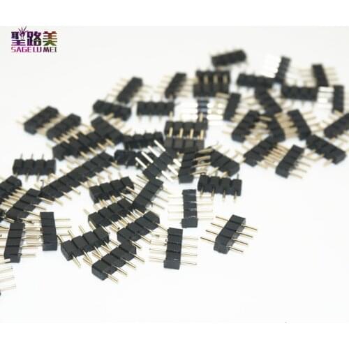 100pcs/lot 4Pin 5pin Needle Connector Male Plug Connector Adapter no welding solderlFor RGB 5050 LED Strip Lights Tape Connect