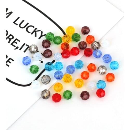 100pcs/Lot Czech Facet Round Glass Beads For Jewelry Making DIY Crystal Spacer Beads For Bracelets Findings Loose Bead Wholesale