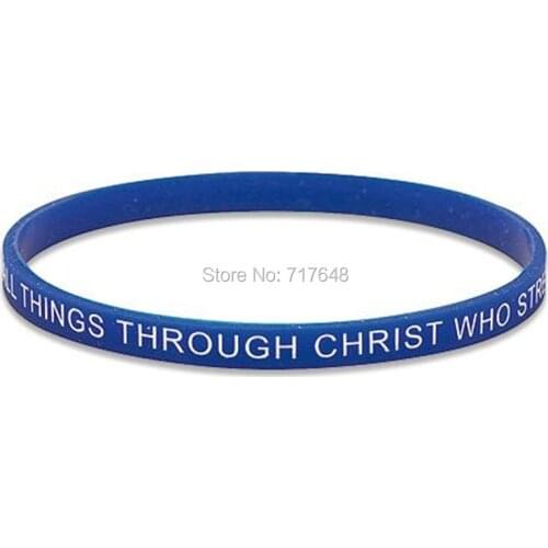 200pcs I Can Do All Things Through Christ wristband silicone bracelets free shipping by FEDEX