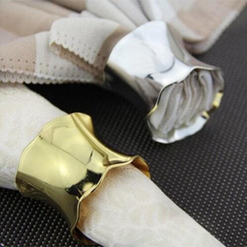 4pcs Free Shipping Matel Alloy Plating Hotel Napkin Rings Serviette Holder Restaurant Banquet Bar Dining Table Decoration Buckle