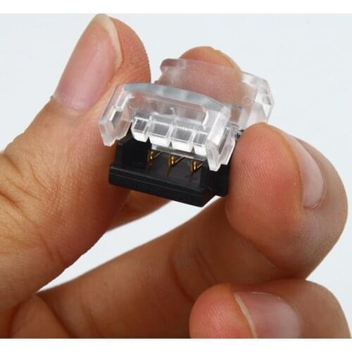 5pcs 3pin 10mm led Strip connector Clip Strip to Strip for WS2811 WS2812b Non Waterproof LED Strip light Welding Free