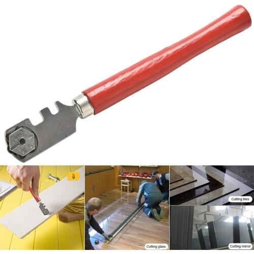 6 Wheels Tipped Glass Tile Ferule Tip Cutter Hand Craft Cutting Tool 130mm Glass Cutter Hand-held Tile Cutting Tools