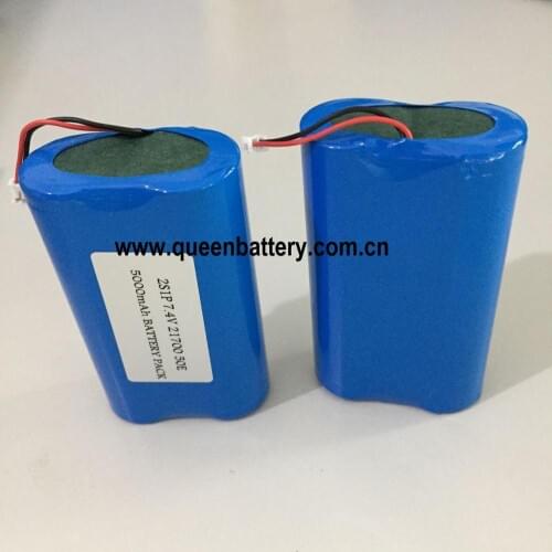 7.2v 2s1p 21700 m50 50e 7.4v 5000mah battery pack with pcb 3A con. with molex connector with 26awg silicon cable