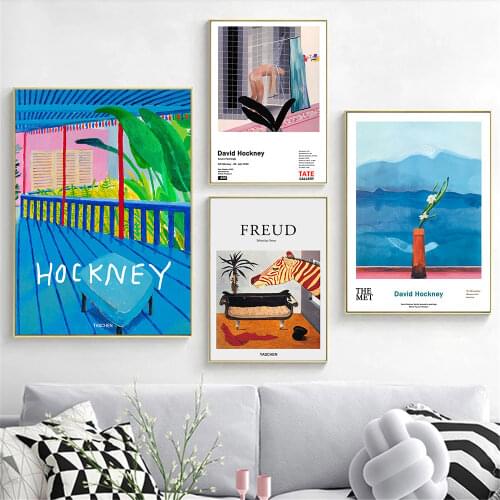 Taschen David Hockney Canvas Painting Abstract Wall Art Print Classic Artwork Poster Nordic Wall Pictures Living Room Home Decor