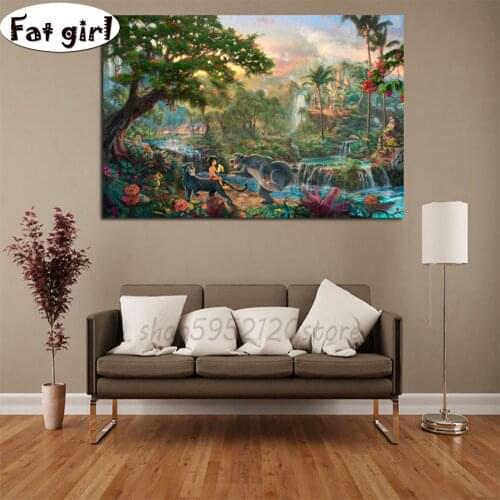 Diamond embroidery kinkade Jungle Book 5D diamond painting landscape mosaic Artwork Home Decor cartoon anime Modern Wall Art