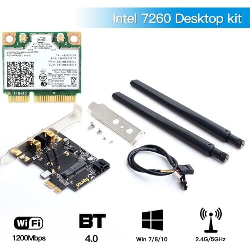 Wireless 7260AC Mini PCI-E Network Card To Desktop PCI-E Adapter Converter For 7260HMW Wi-Fi Bluetooth4.0 7260 WIFI CARD Desktop
