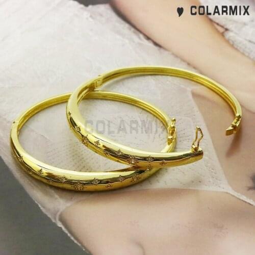 4 PIECES Fashion golden filled metal bangle cuff bangle for women fashion jewelry zircon accessories bracelets 51165