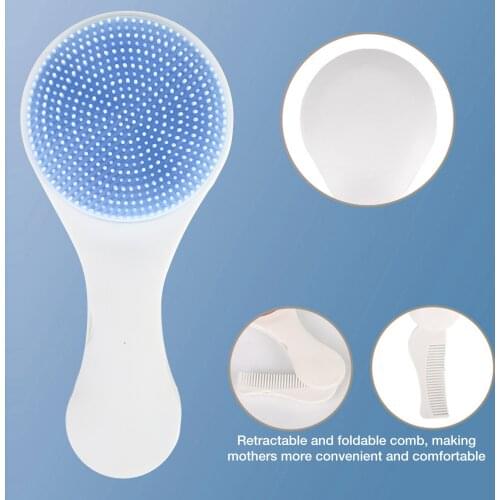 Baby Comb Brush Nursing Supplies Bathing Washing Hair Soft Bristle Round Tip Safe Head Massage Best Care for Baby