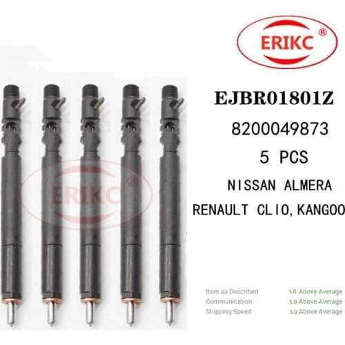 ERIKC 5 PCS EJBR01801Z 8200049873 Auto Parts Fuel Injector EJBR 018 01Z FOR RENAULT CLIO,KANGOO NISSAN ALMERA