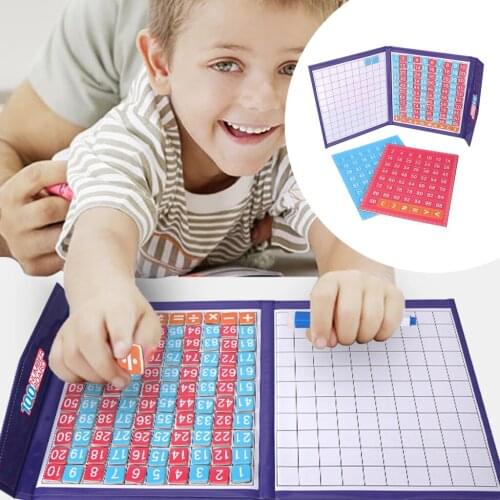 Montessori 1-100 Number Board Games Toys Kids Drawing Schooling Educational Early Childhood Toys Teaching Aids Age 3