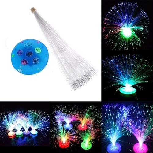 Beautiful Romantic Color Changing LED Fiber Optic Night Light Lamp Stand Decor Colorful Children Xmas Veilleuse Luces Decorativa