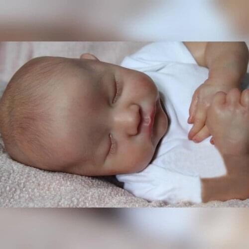 NPK 19inch Levi Bebe Doll Reborn Baby Newborn Lifelike Cuddly Baby Doll Popular Sleeping High Quality Handmade Doll Collectibles