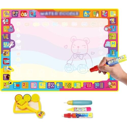 98.5*70cm Big Size Magic Water Drawing Mat with 3 Magic Pens & Stamp Set Painting Board Doodle Mat Educational Toys for Kids