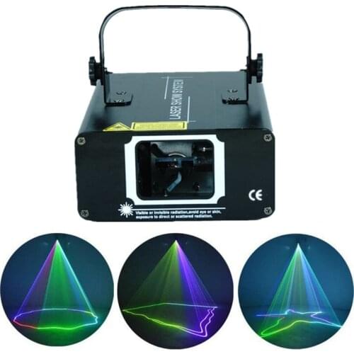 Mini Portable 500mW RGB Projector Laser Lights Disco KTV DJ Home Party DMX Beam Ray Scan Show Stage Lighting