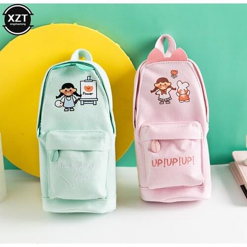Cartoon Pencil Bag Cat Pen Case Quality Flexible Big Capacity Holder Stationery Organizer Kids Gift Kawaii Dinosaur Pencil Pouch