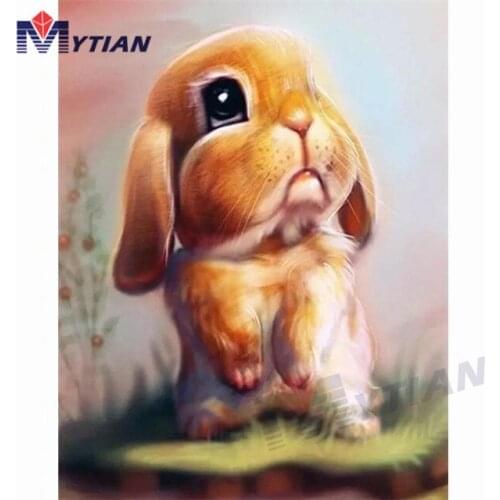 MYTIAN DIY Diamond Painting Little Bunny Rabbit 5D Diamond Embroidery Kit Full Square& Round Drill Cross Stitch Home Decorations