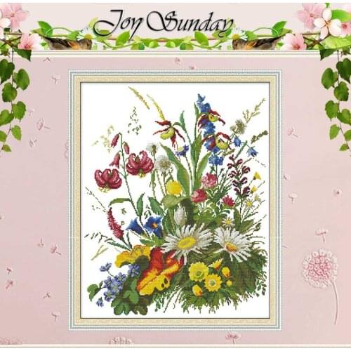 Flowers Of The Wilderness Painting Counted 11CT 14CT Cross Stitch Sets DIY Cross-stitch Kits Embroidery Needlework Home Decor
