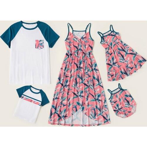 PatPat Mosaic Leaves Print Family Matching Sets