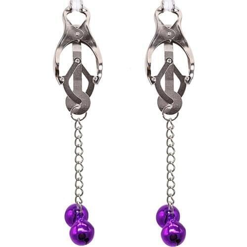 Nipple Clamps Breast Clip Clitoral Stimulator Adult Game with Decor Sex Slave Toys