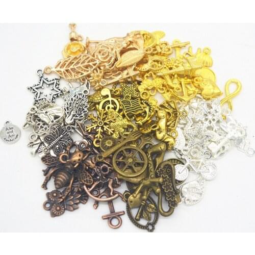 Wholesale 7colors Mix 100pcs Tibetan Silver Charm European pendant fit for Bracelets Necklace DIY Metal Jewelry Making feng0020
