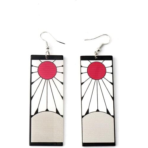 Anime Demon Slayer Earrings серьги Kimetsu no Yaiba Blade of Ghost Acrylic Drop Earrings Girl Ear Jewelry Prop Friend