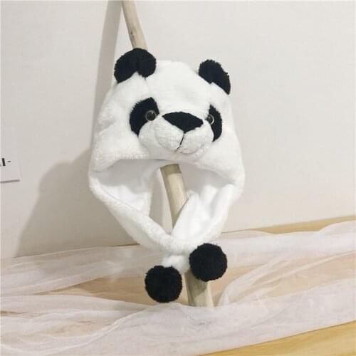 Cartoon Panda Hood for Adults/children Cosplay Party Hat Winter Warm Black and White Funny Couple Hat