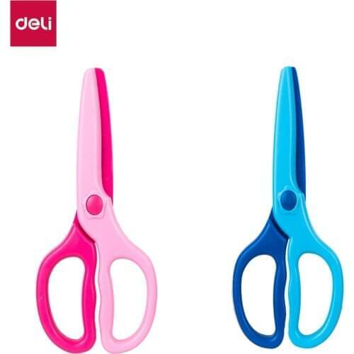Deli School Scissors Cartoon crafting Safe Plastic scissor 120mm cute hand craft scissors paper kids & student stationery E6067
