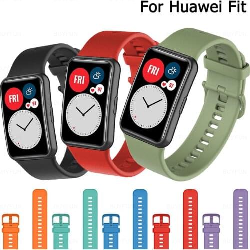 Silicone Band For Huawei Watch Fit Smartwatch Silicone Strap Huwei Watch Fit Smart Bracelet Wrist Wristband Pulseira Accessories