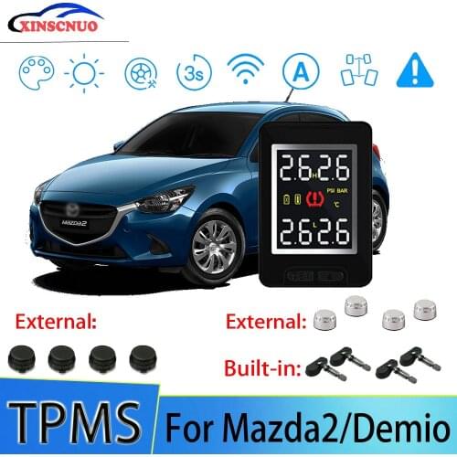XINSCNUO Car TPMS For Mazda2/Demio Tire Pressure And Temperature Monitoring System With 4 Sensors