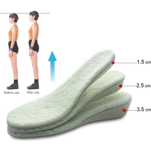 Height Increase Insole Warm heating Insoles Cushion Height Lift arch support orthopedic Heel Insert Taller shoes boots women Men