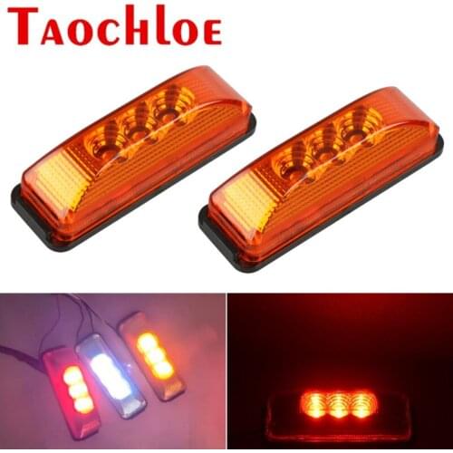 2Pcs 12V 24V Indicator Light LED Truck Side Lights Red White Amber Signal Lamp Trailer Lorry Pickup RV Car Fender Light