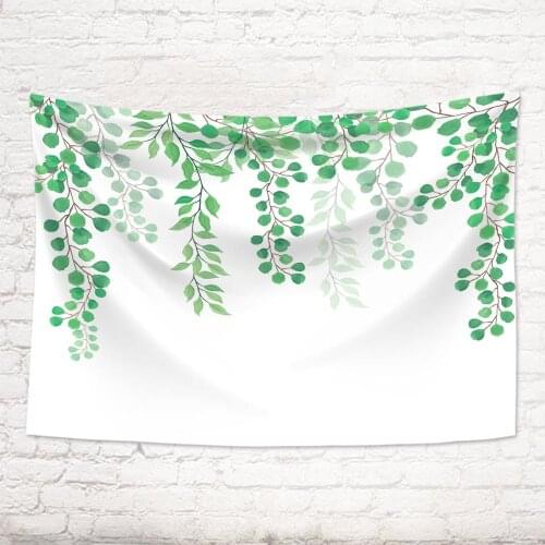 Spring Scenery Wall Hanging Tapestry Green Plant Pattern Blanket Simple Rectangle Tapestries Wall Hanging Decors Leaves Blankets