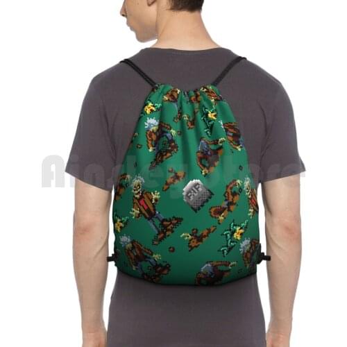 Zombies Pattern | Vintage Gaming Ggl8R-Zamn Backpack Drawstring Bag Riding Climbing Gym Bag Hobbies Gaming Gamer Games Video