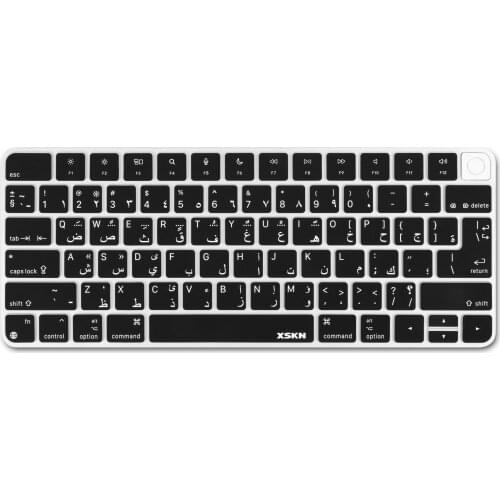 XSKN Arabic Silicone Keyboard Cover for 2021 New Apple iMac 24 inch Magic Keyboard A2449 With Touch ID and A2450 With Lock Key