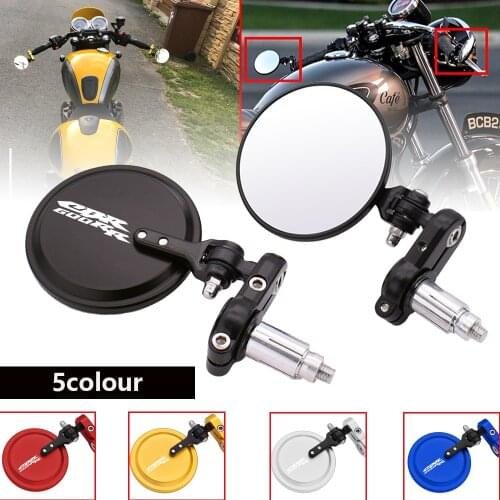 Black 3" Round 7/8" Handle Bar End Rearview Mirrors Inceased Vision Side Mirror For Honda CBR600RR CBR 600RR CBR600 rr 2003-2021