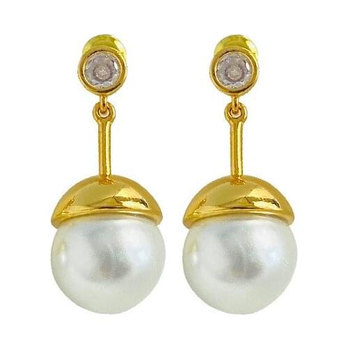Pearl earrings retro exaggerated tassel earrings round face was thin European and American personality simple Korean earrings