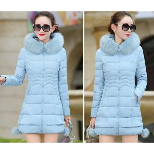 Womens Winter Thicken Duck Down Fur Collar Hooded Long Jacket WARM Coat Parka