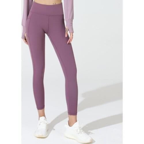 CHRLEISURE High Waist Leggings Women Sport Workout High Waist Fitness Leggings with Pockets Gym Seamless Push Up Leggings Women