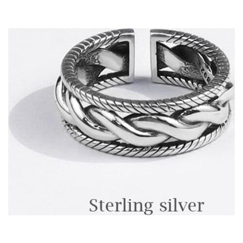 Season Gate 925 Sterling Silver Fashion Creative Hollow Retro Lover Gift For Women Adjustable Size Open Ring SR101