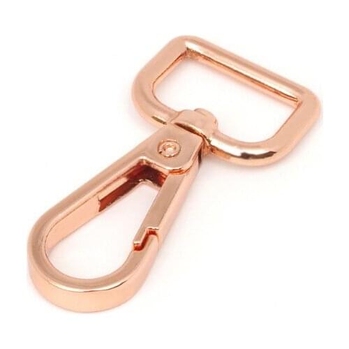 0.75 Inch Shiny Rose Gold Finish Oval Gate Swivel Snap Hook