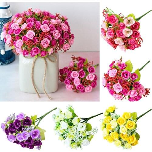 1Pc Artificial Flower Silk Rose Flowers Fake Flower Garden DIY Craft Stage Party Wedding Decoration artificial flowers