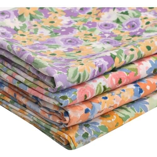 Chiffon Fabric By Half The Yard Fabric For Sewing Ink Flower Printed Cloth Sheets Dress Making Home Textile Patches 45*150cm 1pc