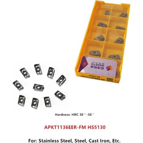 10P APKT1136PEER-FM HS5130 / APKT1605PDER-FM HS5130 CNC Lathe Tool Milling Inserts Carbide Inserts For Stainless Steel