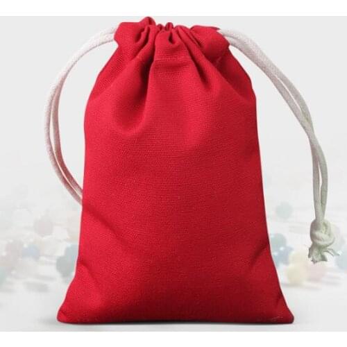 20pcs/lot 12.5x17cm Colourful Cotton Canvas Storage Package Bags Drawstring Organized Pouch Party Gift Bag