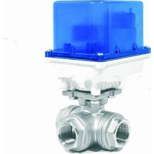 3Way Miniature Solenoid Valve Small Electric Control Valve DN20 AC220V DC12V DC24V L/T type stainless steel Motorized Ball Valve